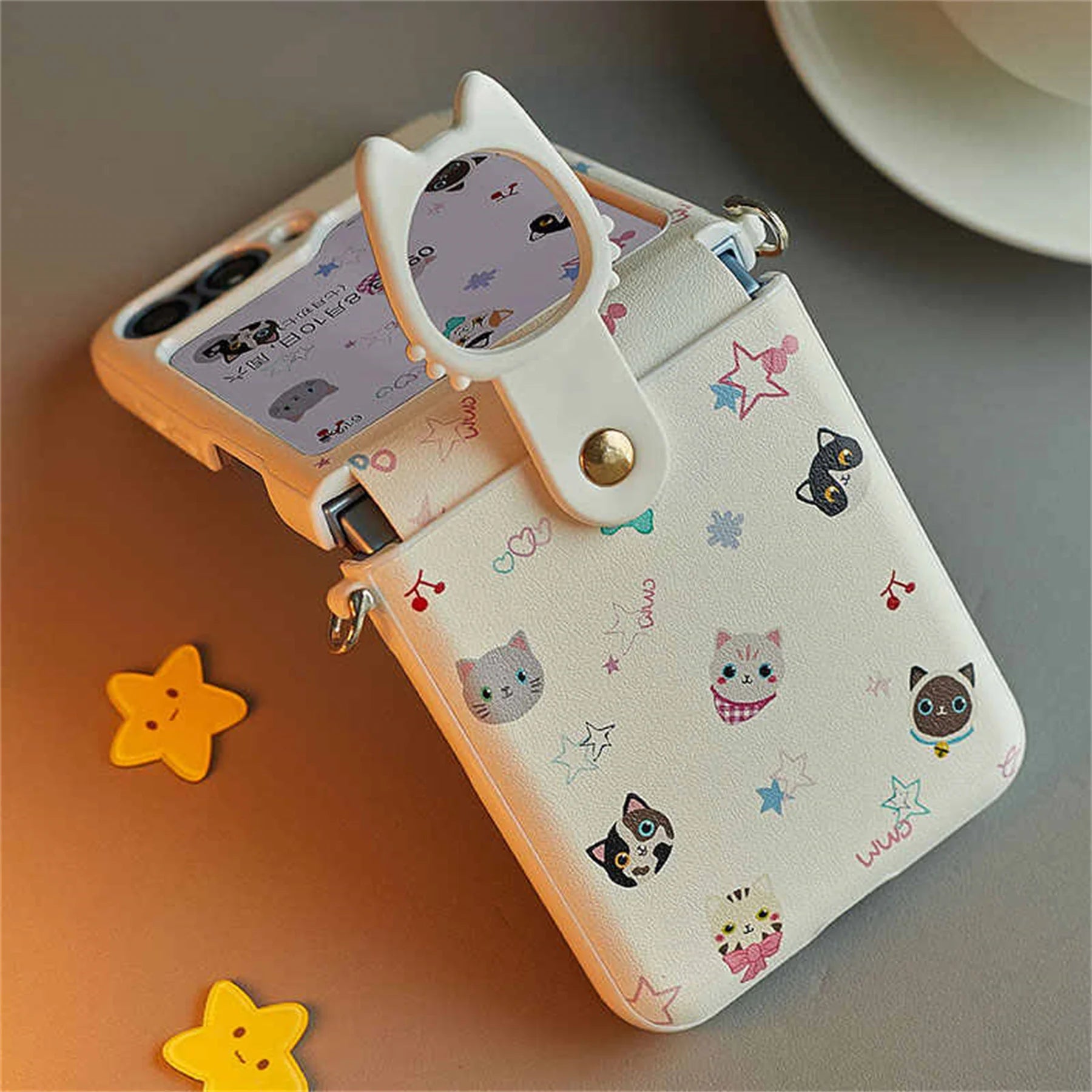 Luxury Cute Z Flip Case with Ring Holder