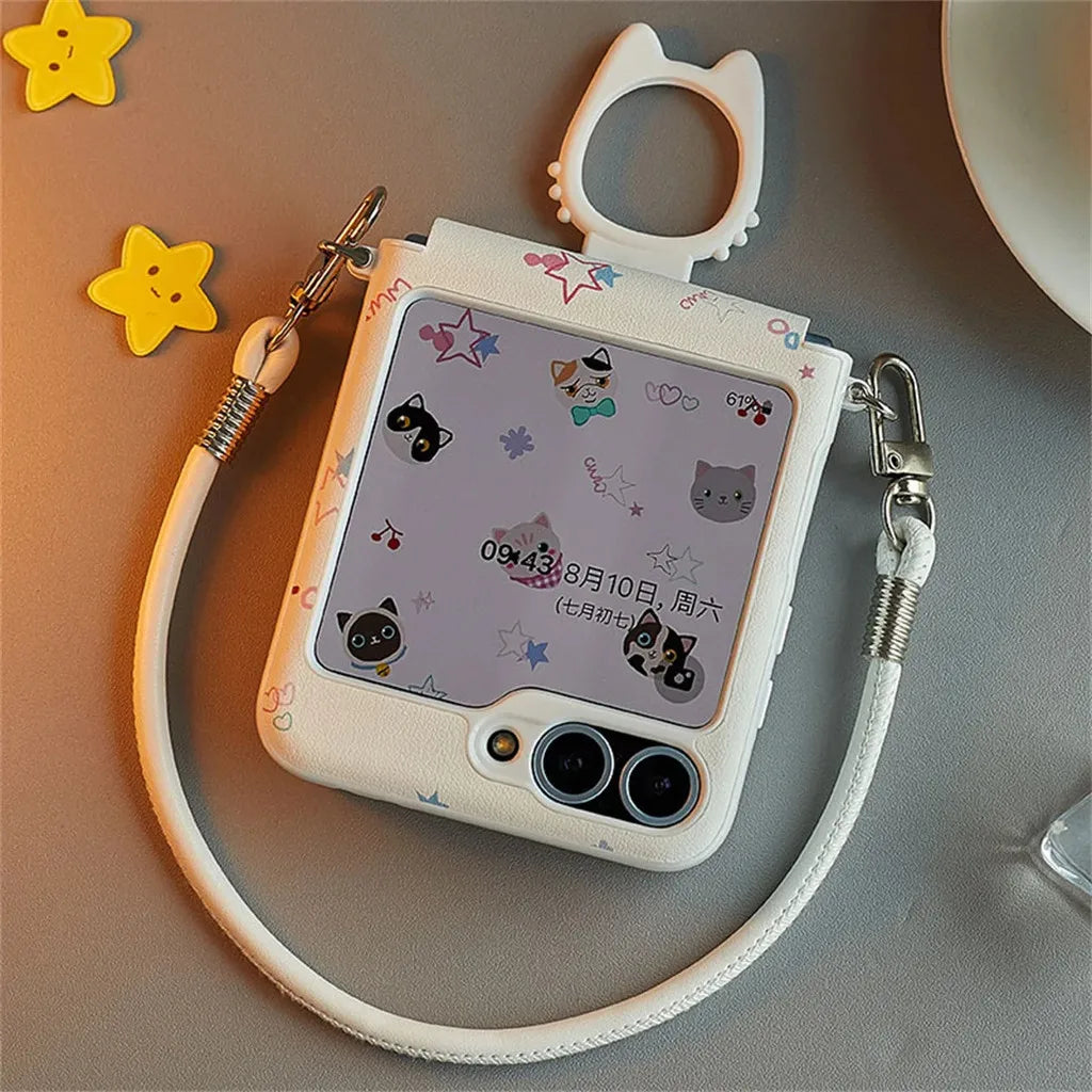 Luxury Cute Z Flip Case with Ring Holder