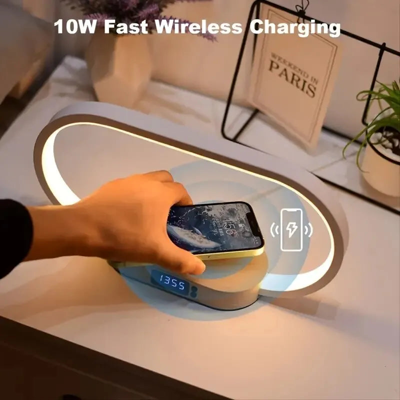 Wireless Charger Pad with Lamp and Clock