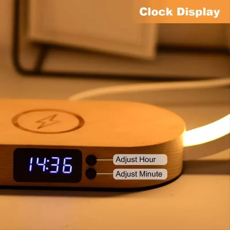Wireless Charger Pad with Lamp and Clock