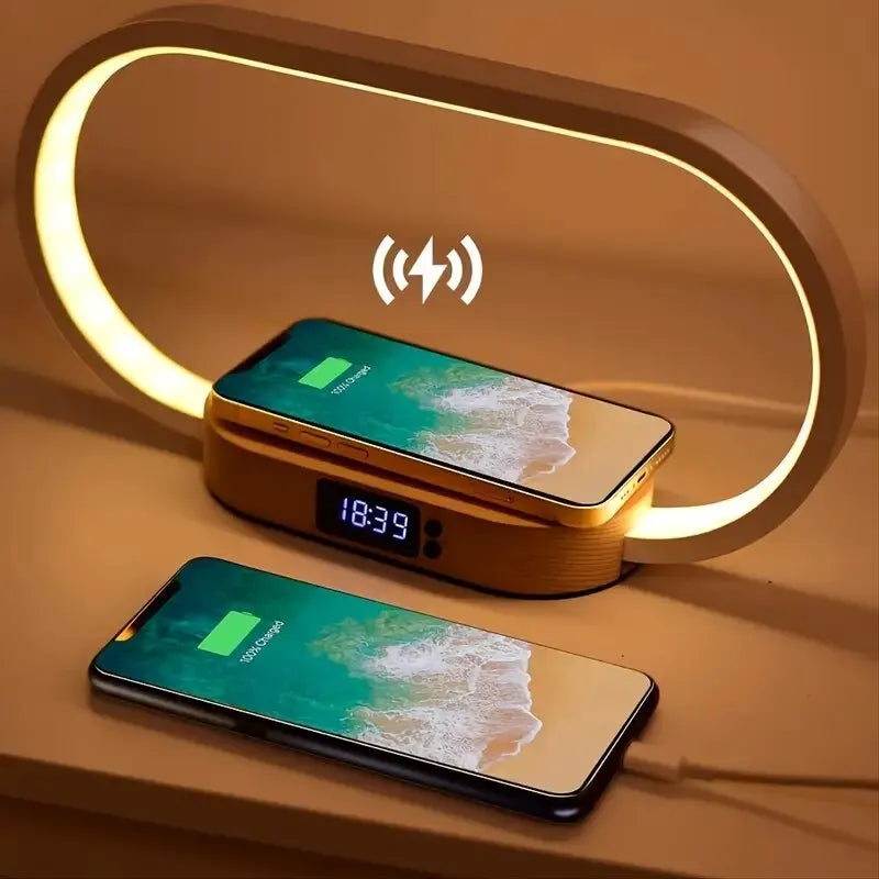 Wireless Charger Pad with Lamp and Clock