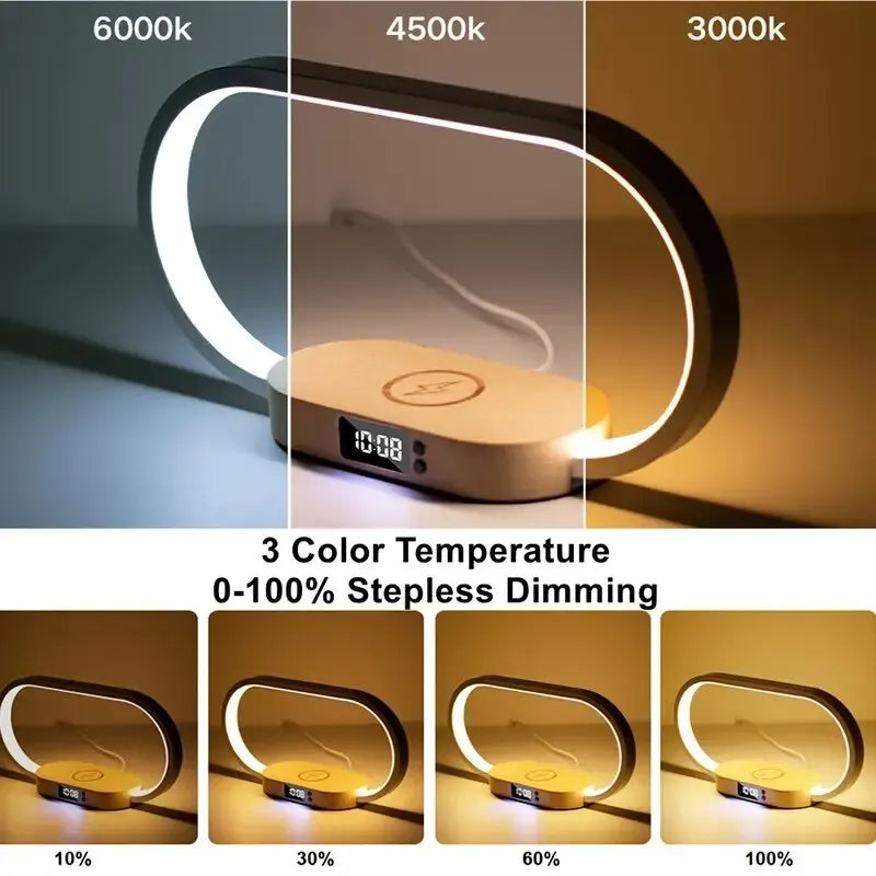 Wireless Charger Pad with Lamp and Clock